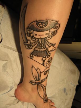 Small Girl Tats On Leg